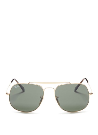 Main View - Click To Enlarge - RAY-BAN - 'General' metal top bar square sunglasses