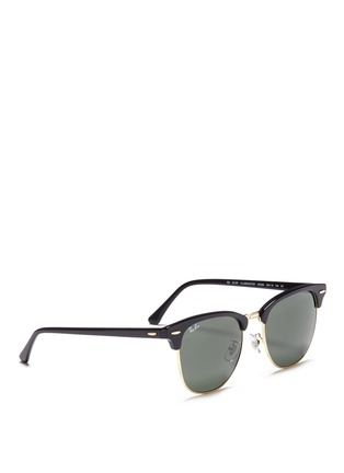 Figure View - Click To Enlarge - RAY-BAN - 'Clubmaster' metal rim acetate square sunglasses