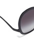 Detail View - Click To Enlarge - - - Wavy temple oversized angular round metal sunglasses