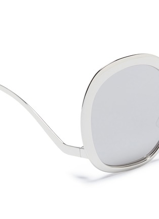 Detail View - Click To Enlarge - - - Oversized irregular round mirror sunglasses