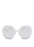Main View - Click To Enlarge - - - Oversized irregular round mirror sunglasses
