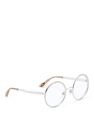 Figure View - Click To Enlarge - - - Dotted metal round optical glasses