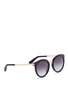 Figure View - Click To Enlarge - - - Metal temple acetate sunglasses