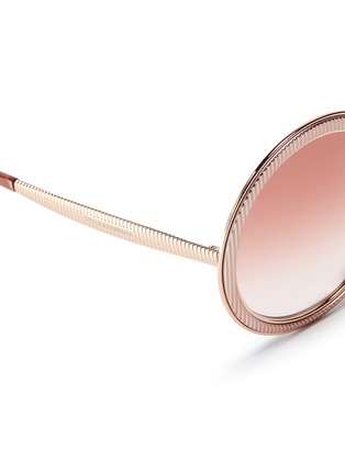 Detail View - Click To Enlarge - - - Textured metal round sunglasses