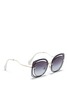 Figure View - Click To Enlarge - MIU MIU - Mounted lens cutout metal sunglasses