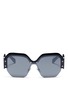 Main View - Click To Enlarge - MIU MIU - 'Sorbet' brow bar acetate sunglasses