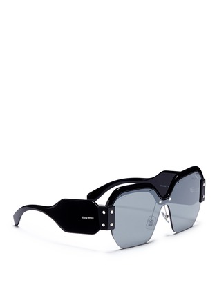 Figure View - Click To Enlarge - MIU MIU - 'Sorbet' brow bar acetate sunglasses