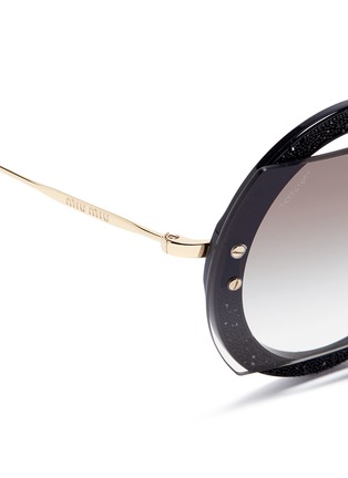 Detail View - Click To Enlarge - MIU MIU - Mounted lens round sunglasses