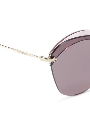 Detail View - Click To Enlarge - MIU MIU - Acetate browline mounted lens cat eye sunglasses