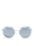 Main View - Click To Enlarge - PRADA - Metal rim acetate round sunglasses