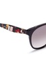 Detail View - Click To Enlarge - PRADA - Floral temple tortoiseshell acetate round sunglasses