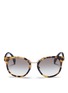 Main View - Click To Enlarge - PRADA - Floral temple tortoiseshell acetate round sunglasses