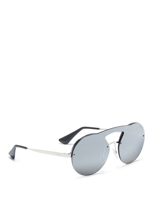 Figure View - Click To Enlarge - PRADA - Double bridge mounted round sunglasses