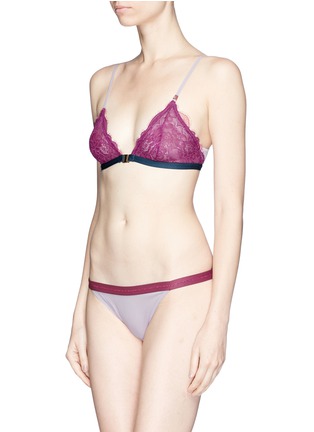 Figure View - Click To Enlarge - 72930 - 'Wild Rose' colourblock lace full briefs