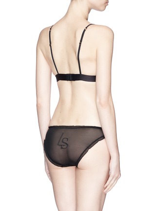 Back View - Click To Enlarge - 72930 - 'Lolita' logo embroidered ruffle mesh briefs