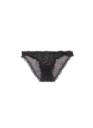 Main View - Click To Enlarge - 72930 - 'Lolita' logo embroidered ruffle mesh briefs
