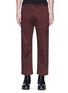 Main View - Click To Enlarge - SIKI IM / DEN IM - 'Ponyboy' face embroidered frayed cuff chinos