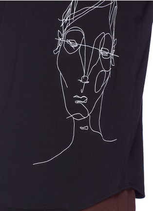 Detail View - Click To Enlarge - SIKI IM / DEN IM - 'Ponyboy' face embroidered T-shirt