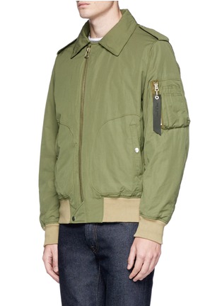 Detail View - Click To Enlarge - RAG & BONE - Faux shearling collar padded twill flight jacket