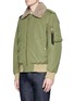 Front View - Click To Enlarge - RAG & BONE - Faux shearling collar padded twill flight jacket