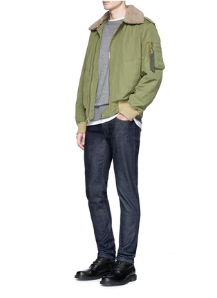 Figure View - Click To Enlarge - RAG & BONE - Faux shearling collar padded twill flight jacket
