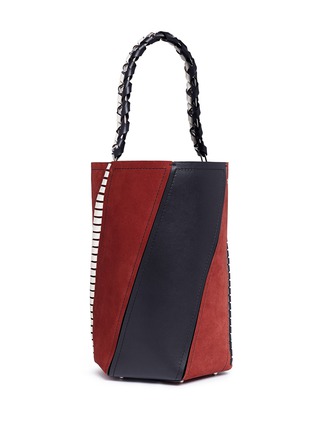 Detail View - Click To Enlarge - PROENZA SCHOULER - 'Hex' medium colourblock leather and suede bucket bag