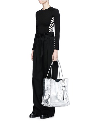 Figure View - Click To Enlarge - PROENZA SCHOULER - Extra large metallic leather tote