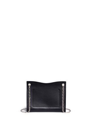 Detail View - Click To Enlarge - PROENZA SCHOULER - Croc embossed gusset small curl chain leather clutch