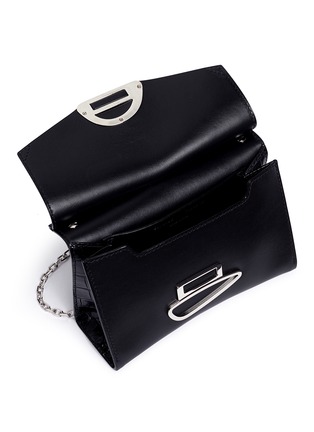  - PROENZA SCHOULER - Croc embossed gusset small curl chain leather clutch