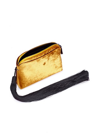  - THE ROW - 'Wristlet' mini tassel velvet clutch
