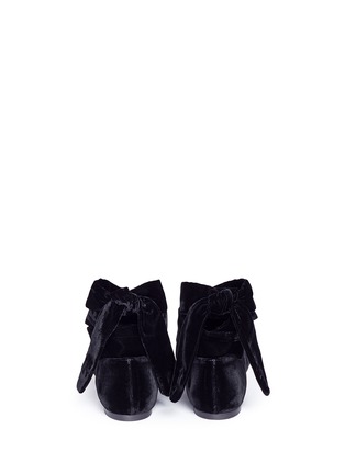 Back View - Click To Enlarge - THE ROW - 'Elodie' ankle tie velvet ballet flats