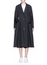 Main View - Click To Enlarge - ROBERTS | WOOD - Bow side split cotton cambric long coat