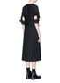 Back View - Click To Enlarge - ROBERTS | WOOD - Cutout bow sleeve pleated shirting dress