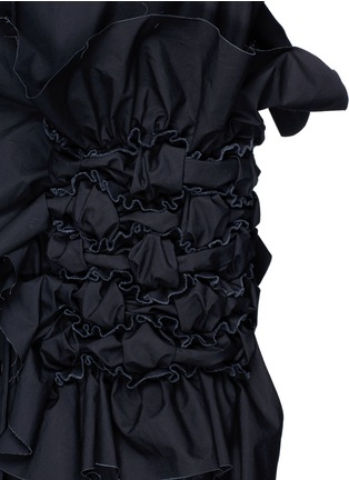 Detail View - Click To Enlarge - ROBERTS | WOOD - Abstract weave ruffle oversized cambric coat