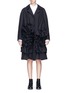 Main View - Click To Enlarge - ROBERTS | WOOD - Abstract weave ruffle oversized cambric coat