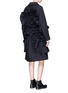 Figure View - Click To Enlarge - ROBERTS | WOOD - Abstract weave ruffle oversized cambric coat
