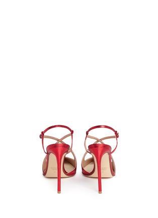 Back View - Click To Enlarge - FRANCESCO RUSSO - Metallic leather slingback pumps