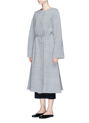 Front View - Click To Enlarge - THE ROW - 'Mani' drawstring waist Merino wool blend long coat