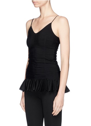 Front View - Click To Enlarge - THE ROW - 'Livia' ruched stretch peplum top