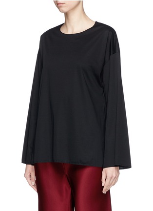 Front View - Click To Enlarge - THE ROW - 'Enja' layered stiff cotton jersey top