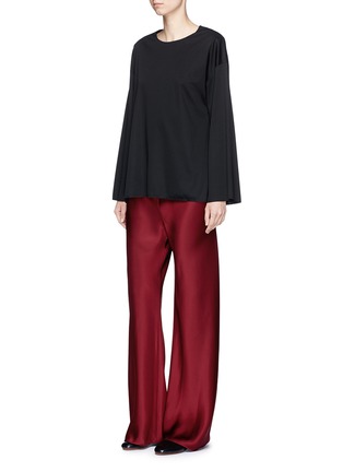 Figure View - Click To Enlarge - THE ROW - 'Enja' layered stiff cotton jersey top