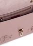 Detail View - Click To Enlarge - VALENTINO GARAVANI - 'Demilune' Rockstud floral small leather crossbody bag