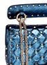  - VALENTINO GARAVANI - 'Rockstud Spike' small quilted metallic leather crossbody bag