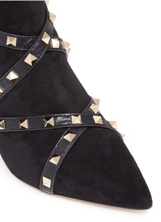 Detail View - Click To Enlarge - VALENTINO GARAVANI - 'Studwrap' suede ankle boots