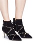 Figure View - Click To Enlarge - VALENTINO GARAVANI - 'Studwrap' suede ankle boots