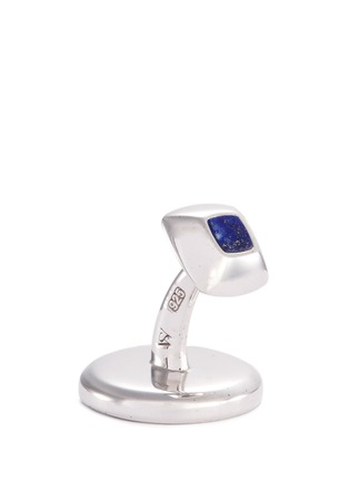 Detail View - Click To Enlarge - STEPHEN WEBSTER - 'England Made Me' sapphire rhodium silver cufflinks