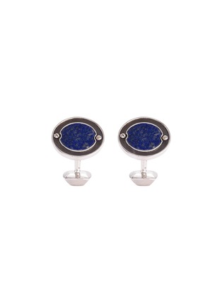 Main View - Click To Enlarge - STEPHEN WEBSTER - 'England Made Me' sapphire rhodium silver cufflinks