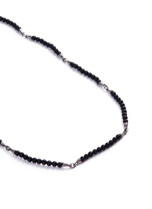 Figure View - Click To Enlarge - STEPHEN WEBSTER - 'Thorn' onyx bead rhodium silver necklace