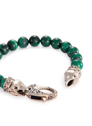 Detail View - Click To Enlarge - STEPHEN WEBSTER - 'Beasts of London Raven Head' malachite bead bracelet