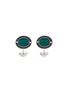 Main View - Click To Enlarge - STEPHEN WEBSTER - 'England Made Me' malachite rhodium silver cufflinks